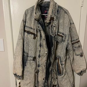 Mens acid wash rock creek vintage jacket
